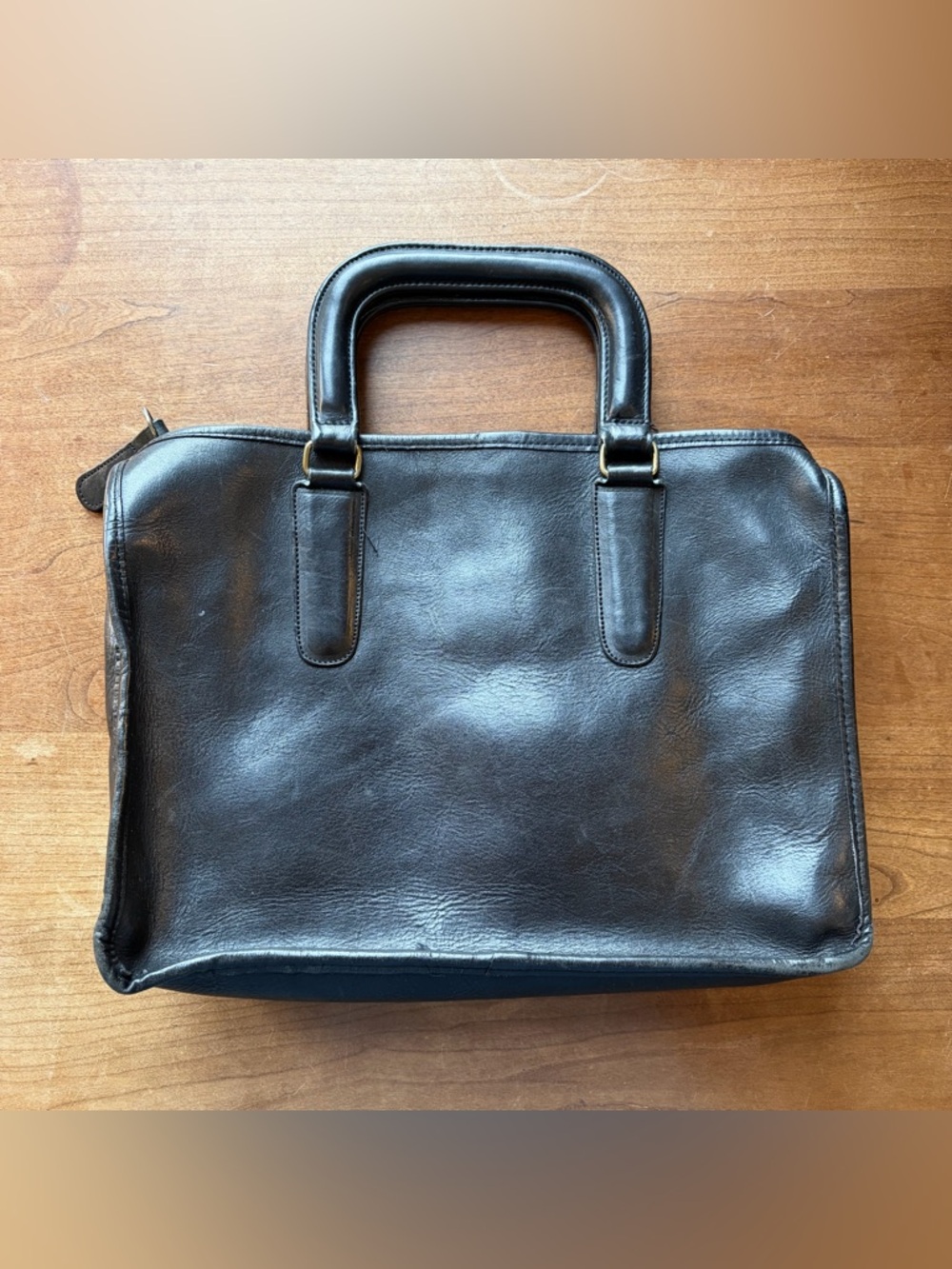 RARE Coach Slim Satchel #9430 Black Leather NYC Glue-In VTG 70s Briefcase Bag - Picture 2 of 11